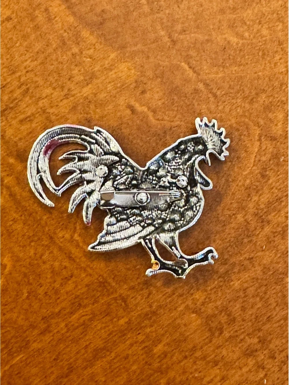 Rooster Brooch with Red and Yellow Enamel and Rhinestones 514